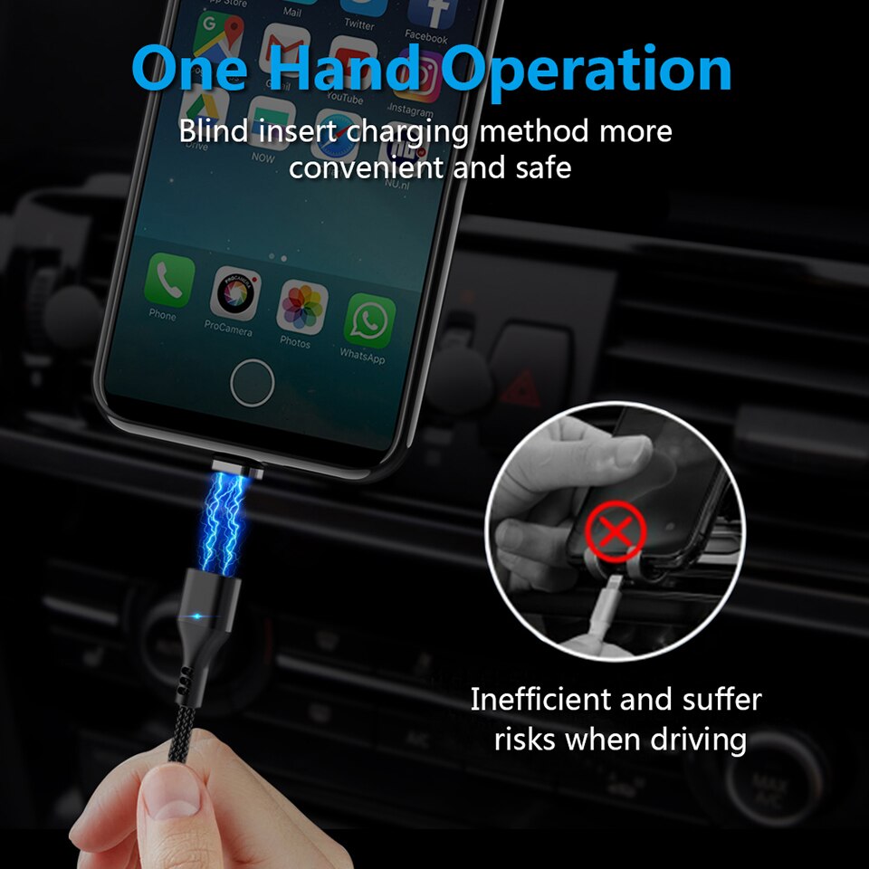 ZRSE Magnetic Micro Usb Cable For Iphone Samsung 3A Fast Charging Data Wire Cord Magnet Charger Usb Type C Mobile Phone Cable