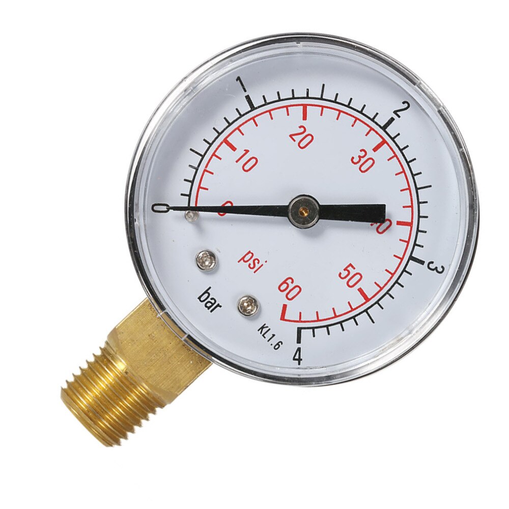 2022 Pool Spa Filter Water Pressure Gauge Mini 0-60 PSI 0-4 Bar Side Mount 1/4 Inch Pipe Thread NPT TS-50