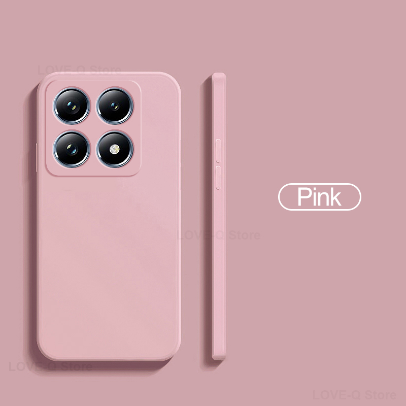 Coque en silicone liquide d'origine pour Xiaomi, couverture souple en TPU, Xiaomi 14 T Pro: PC / Rose