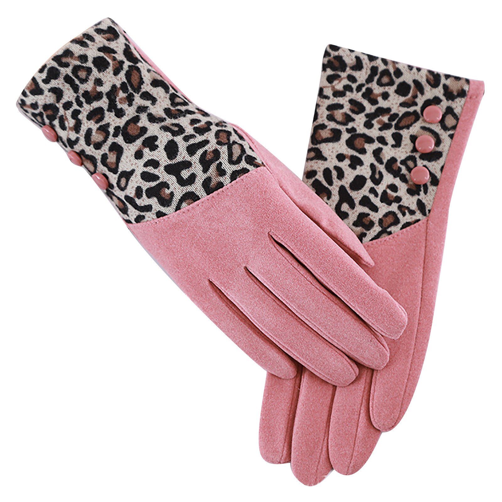 Luipaard Print Vrouwen Handschoenen Winter Vrouwen Handschoenen Met Fleece T-Ouch Scherm Voor Wijsvinger Rijden Handschoenen Guantes invierno