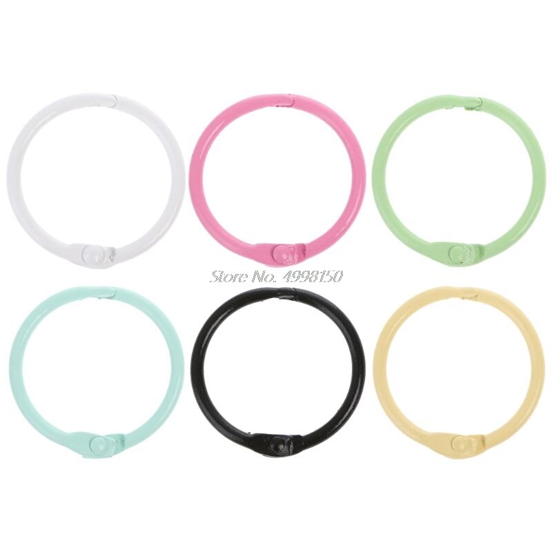 Anillas de Metal para encuadernar hojas sueltas, aros para libros, álbumes DIY, suministros de oficina y escuela, manualidades, , 10 Uds.