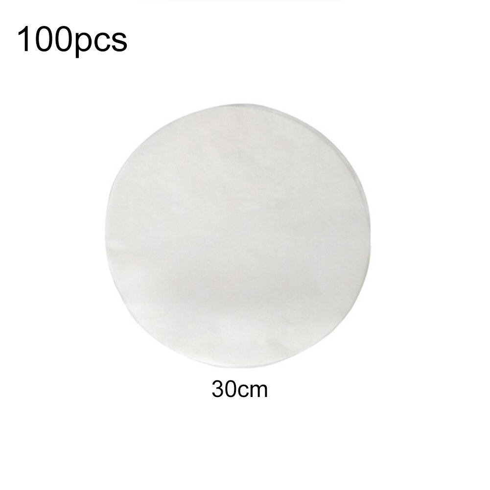 100 stk hamburgerpapir ikke-pinne bakeoljepapir til burgerpresse pizza bbq patty maker kakeovn kjøkkentilbehør: 30cm