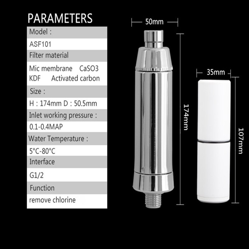 Thuis Waterzuiveraar Chloor Douche Filter Activated Carbon Kranen Zuivering Elimineert Haaruitval Hard Water Badkamer