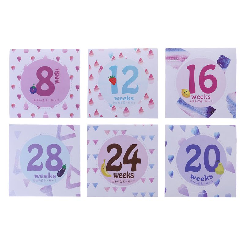 14 14 Pcs/Set Month Sticker Pregnant Women Photography Monthly Adhesive Stickers Landmark Floral Coming Soon Belly Clothing