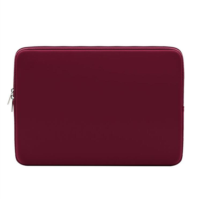 Portable Laptop Sleeve Case Cover Computer Zipper Liner Bag for Tablet Notebook 13 Inch Foam Pouch Bag Protective Case: wine red
