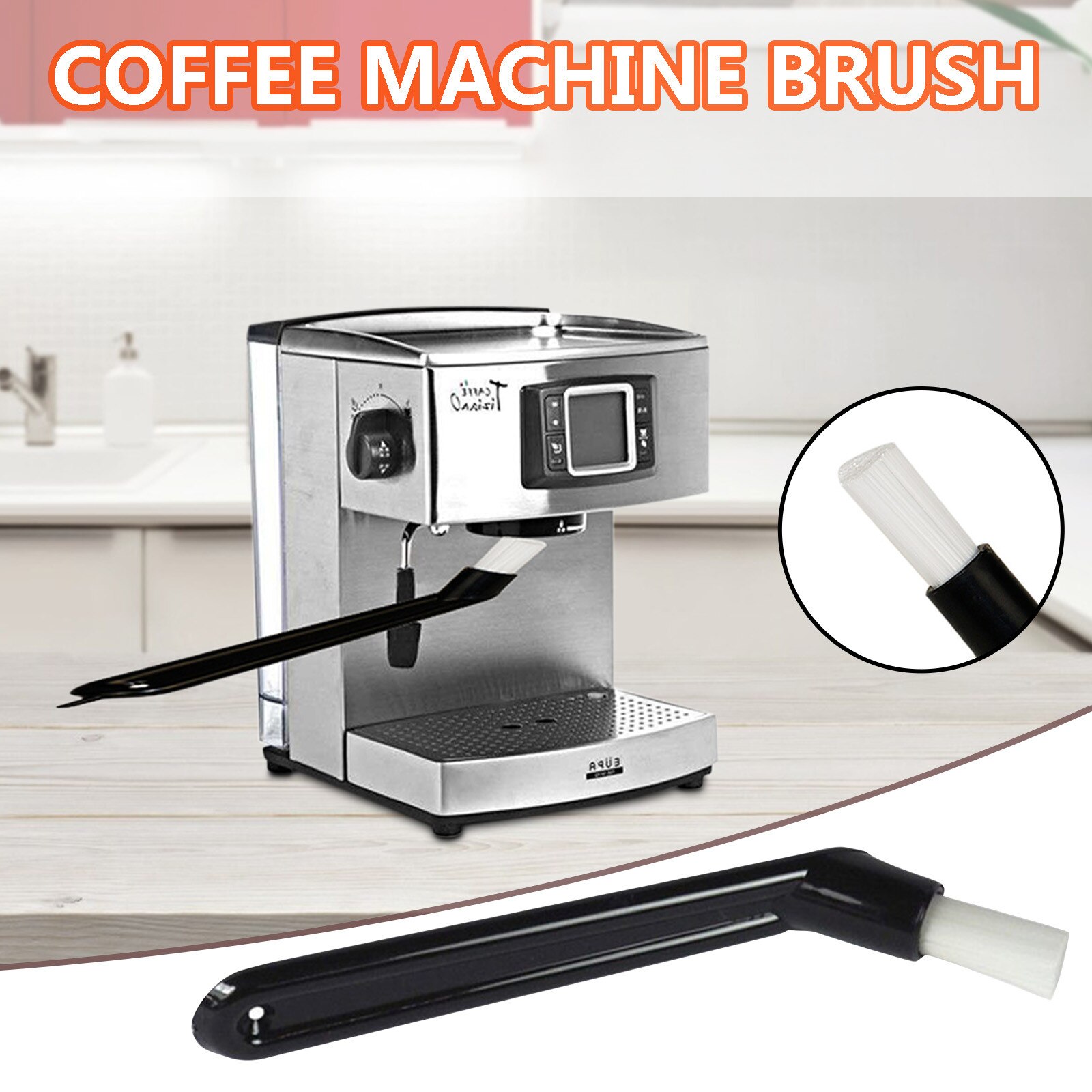 Coffee Brush Espresso Coffee Machine Cleaning Brush Machine Coffee Grime Cleaning Brush Plastic Handle Cleaner Tools
