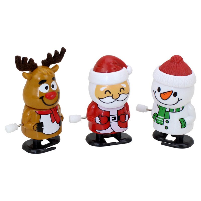 Wind Up Speelgoed Willekeurige Mini Pull Back Santa Sneeuwpop Grappige Kerstcadeaus Anti Stress Leuke Lente Clockwork Speelgoed Fidget speelgoed