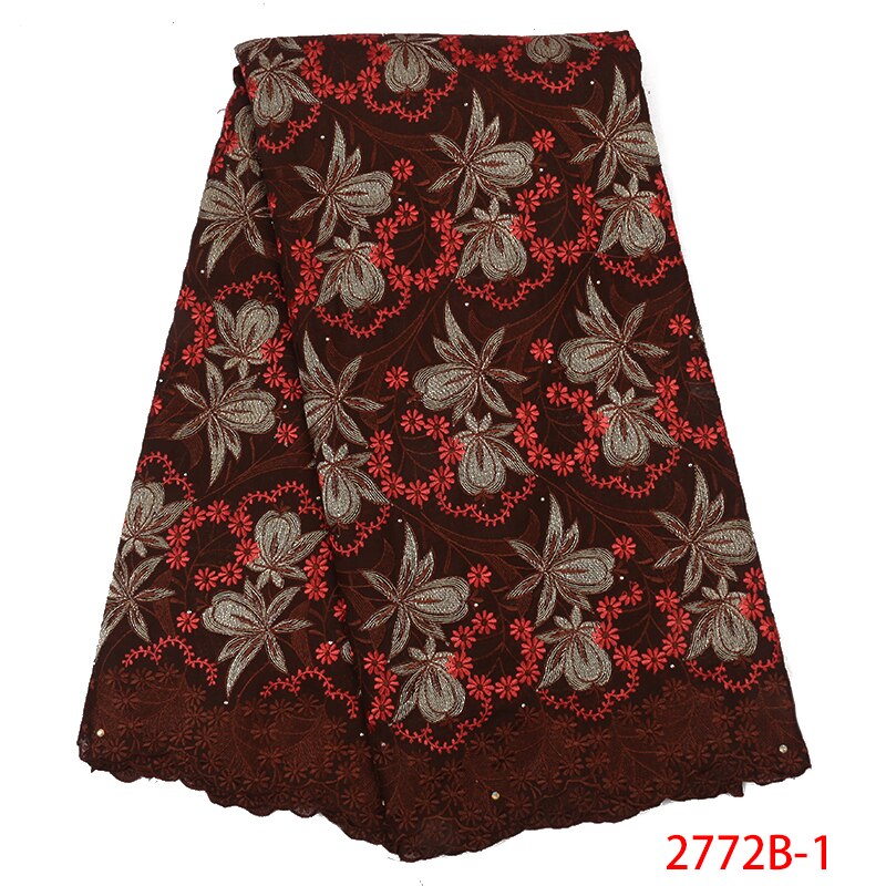Swiss Voile Laces Nigerian Lace Fabric African Kano Cotton Lace for Women KS2772B-1