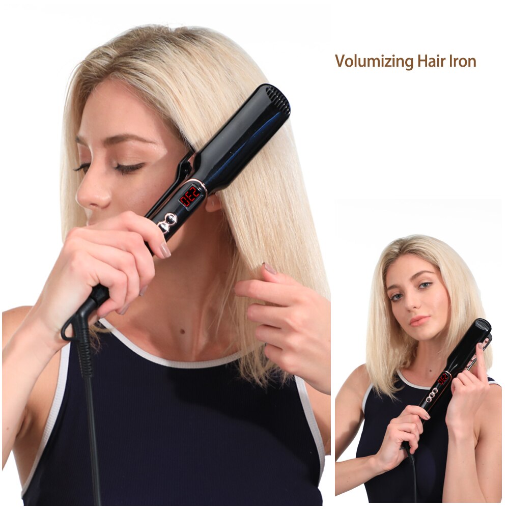 Flat Iron Hair Straightener Volumizing Hair Iron Straightening Ceramic Corrugated Hair Curler Wand Curling Iron