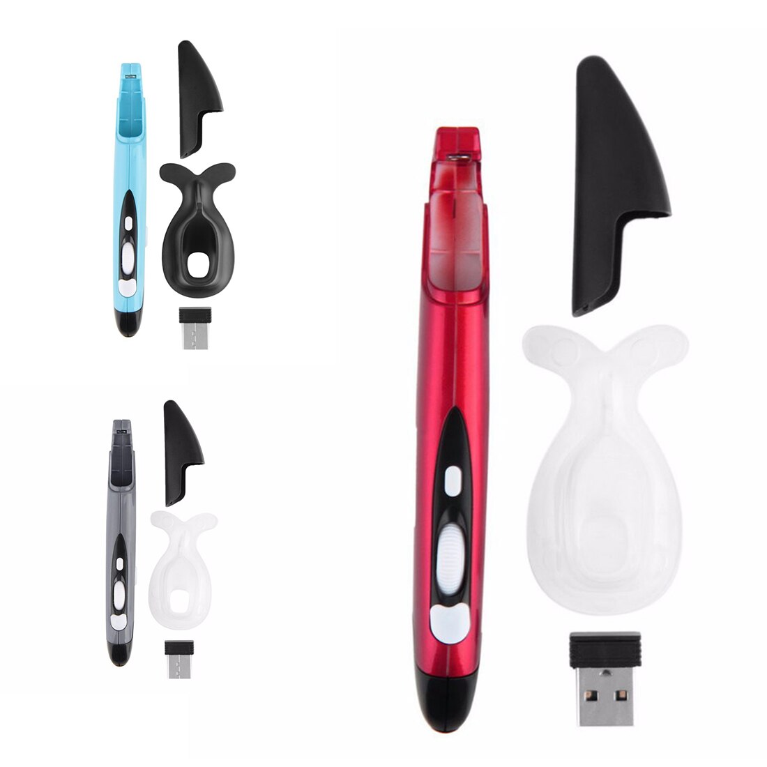 Mini 2.4 ghz usb draadloze muis optische pen luchtmuis instelbaar 500 / 1000 dpi voor laptops desktops