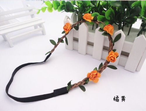 Girls Women Handmade Floral Crown Flower Headband Hair Garland Wedding Women Headpiece Cute Flower Headwear: 1