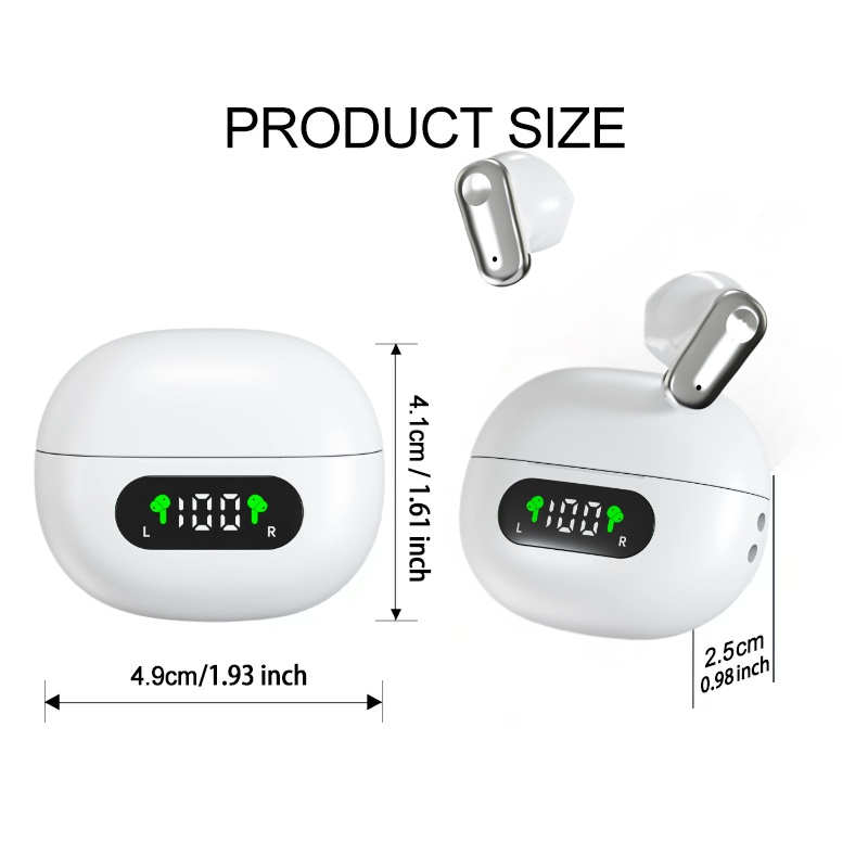 Auricolari wireless, auricolari in-ear tws touch control con display led, ideali per sport, musica e giochi, compatibili