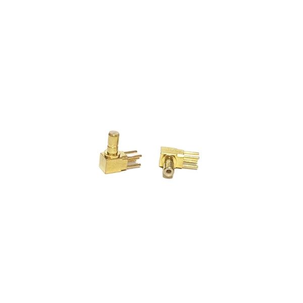 1pc SSMB Male Plug RF Coax Convertor Connector PCB Mount With Solder Post Right Angle Goldplated