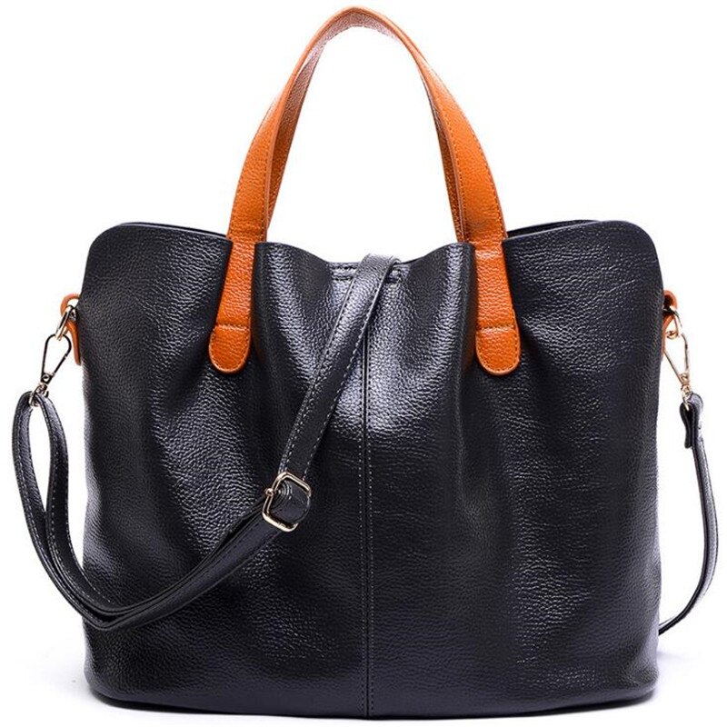 Taschen Für Frauen Neue Weibliche Damen Leder Tasche Top-Handtasche Taschen Crossbody Frau Schulter Taschen Bolsa Feminina tote: black