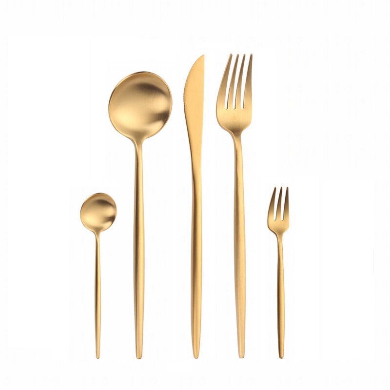 RoseGold Set Posate Insalata 2 Pezzi - Cucchiaio E Forchetta In Acciaio Inox - Oro Rosa - 2