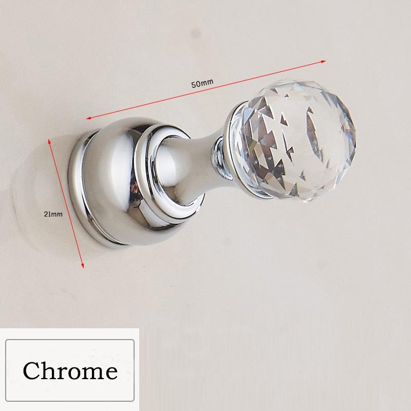 Crystal Decorative Wall Hooks Towel Hook Multiple Colour Brass Coat Hook Hangers Wall Mounted Robe Hook Bathroom Accessories: YG-1111C