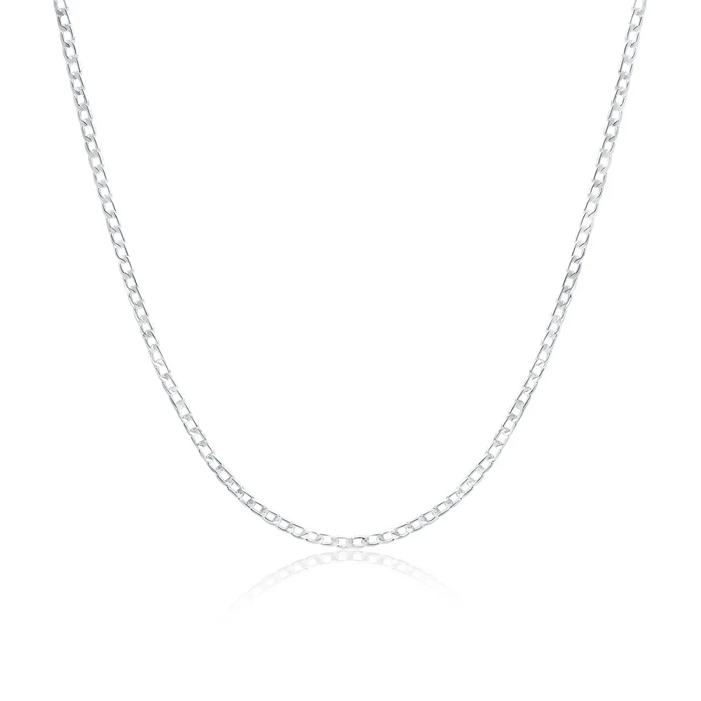 Collier en argent Sterling 925 pour hommes, 2/4/6/8/10/12MM 40-75cm, chaîne faciale, fermoir à homard, bijoux de fiançailles pour hommes et femmes