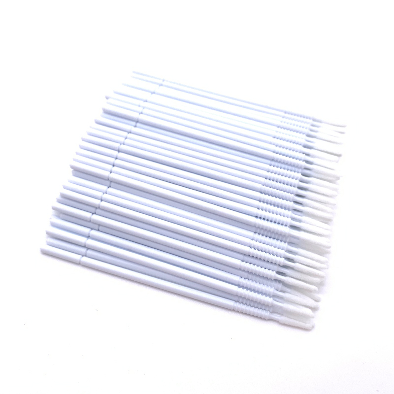 100 Uds microcepillos flexibles aplicadores de microcepillos desechables extensiones de pestañas cepillo de limpieza de pegamento para extensión de pestañas: Blanco