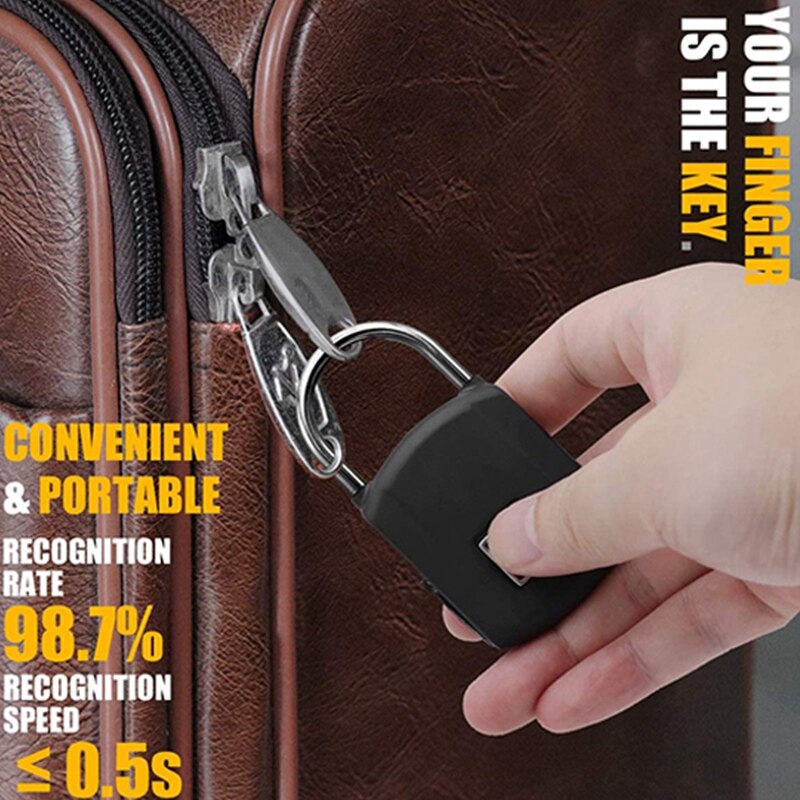 Fingerprint Padlock IP65 Waterproof Smart Padlock Security Biometric Padlock Thumbprint Locks for Outdoor/Gym Locker