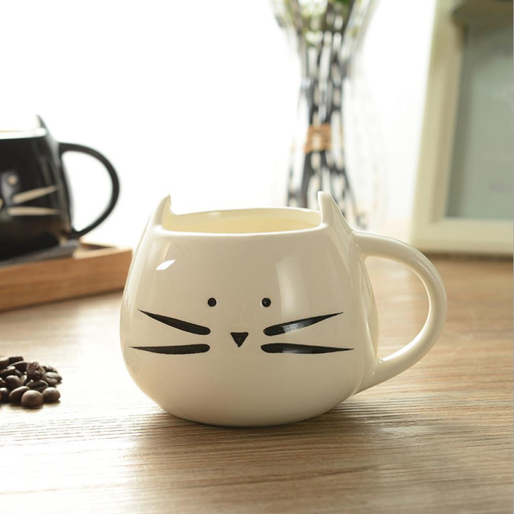 Taza de cerámica blanca/negra para parejas, taza para amantes, café, leche, 420ml: Blanco