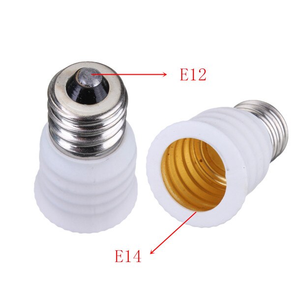 E12 naar E14 Base LED Gloeilamp Houder Licht Adapter Socket Converter Zwart Wit