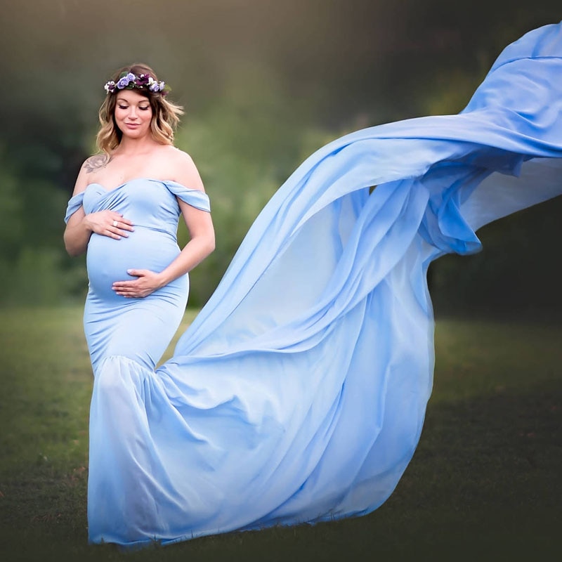 Lange Staart Moederschap Jurken Voor Fotoshoot Moederschap Fotografie Props Maxi Jurken Voor Zwangere Vrouwen Kleding Zwangerschap Jurk