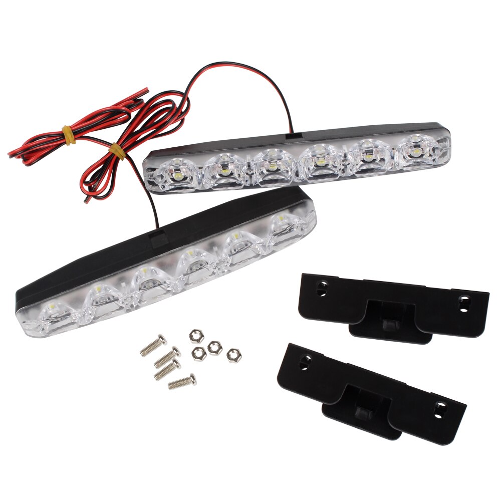 2 uds DRL luces de circulación diurna de coche luz diurna coche estilo luz diurna 6 LEDs Super brillante