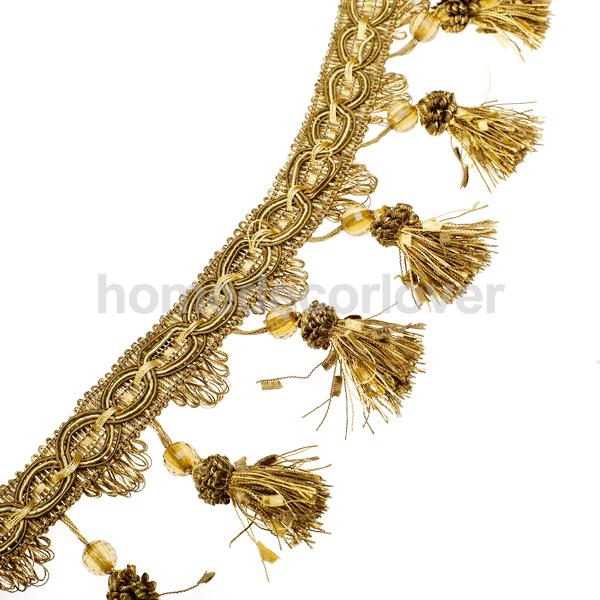 Bead Tassel Fringe Trim Upholstery Drapery Window Door Curtain Edge Trim Gimp