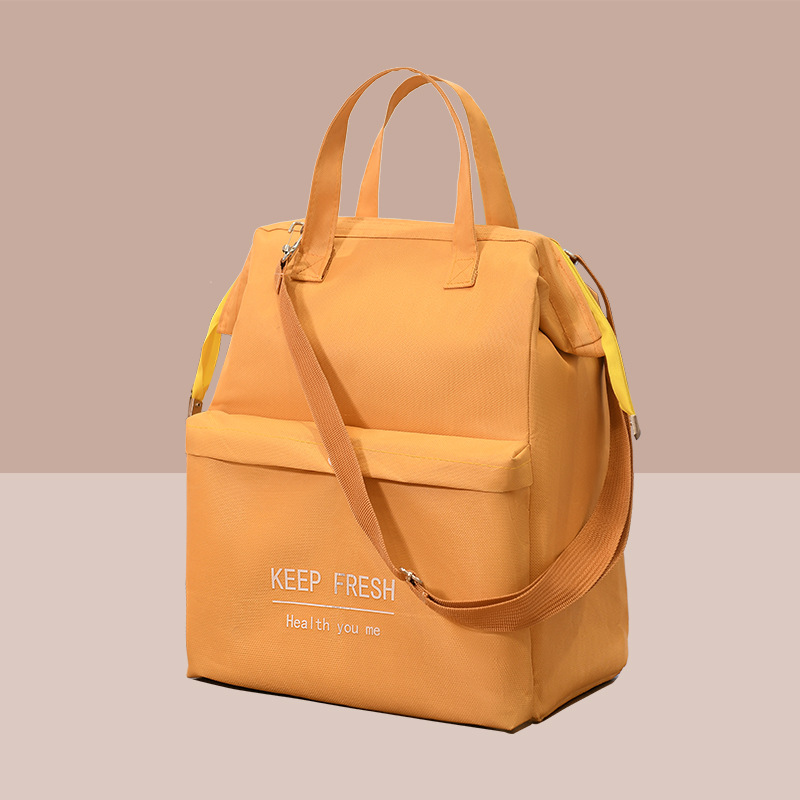 Large Capacity Lunch Bag Women Waterproof Insulated Shoulder Crossbody Bags for Lunch Box Picnic Portable Fresh Cooler Bags: Brown