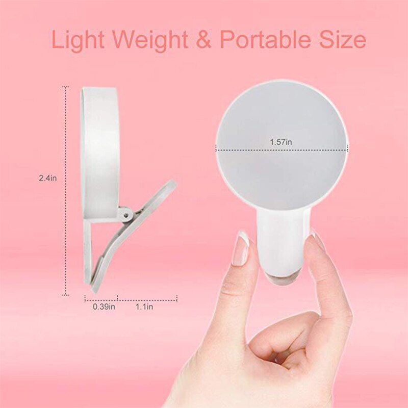 Mini Mobile Phone Selfie Fill Light White 9 Lamp Beads LED Round Flash Multi-Function Adjustable Portable USB Fill Light