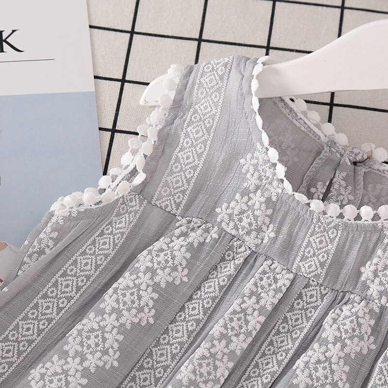 Babymeisjes blouse zomer katoenen mouwloze tops kinderblouse bloemenprint casual kinderkleding 1-6t