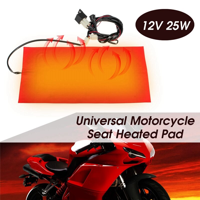25w 12v universell motorcykel atv säte uppvärmd kudde vattentät dyna värmedyna matta vintervärmare