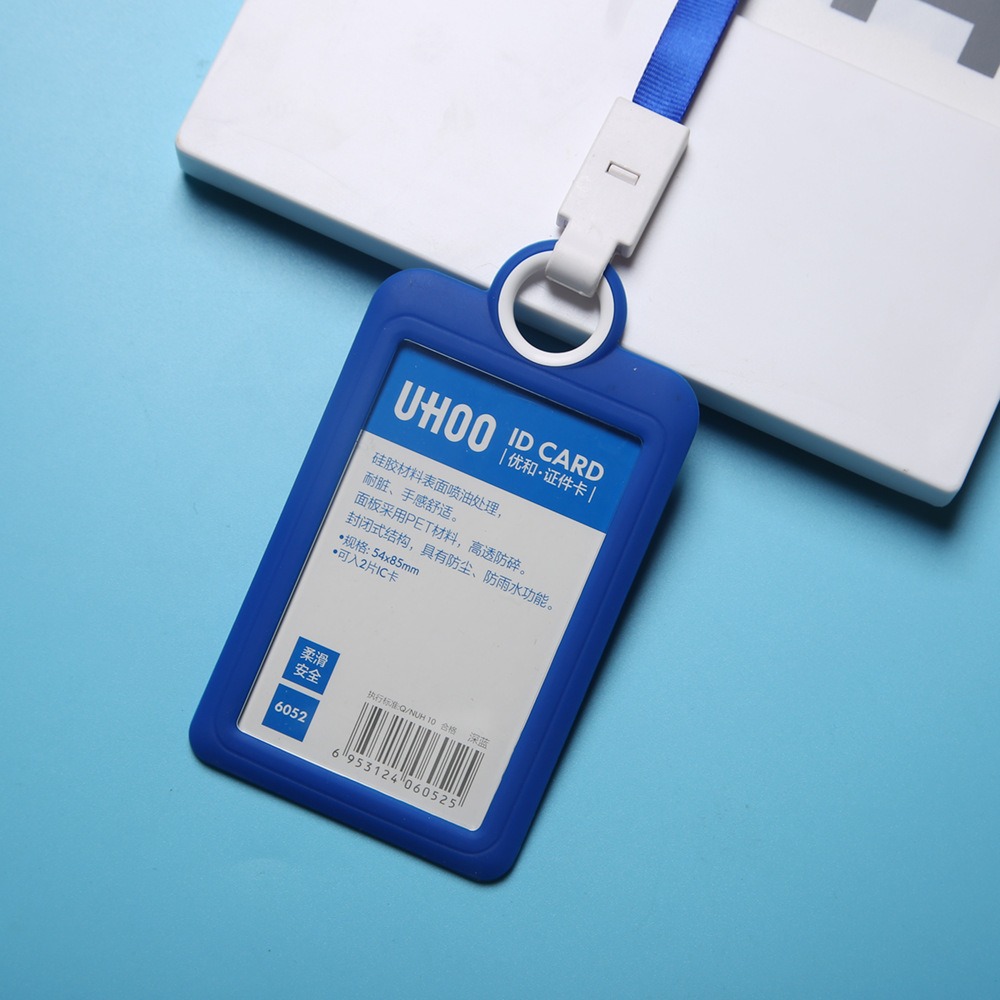 Pehmeä Pudotuksenesto Työ ID-korttipidike Kaulanauha Lanyard Standard Silikonikorttikotelo Läpinäkyvä Kortinhaltija ID-kortille Opiskelijakortille: Keltainen