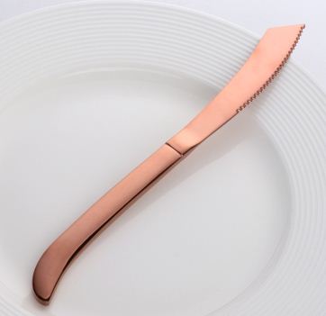 304 Stainless Steel Rainbow Color Steak Knife Western Style Dinner Knives Tableware Set Sharp Cutlery Dinnerware Accessories: 2pcs Color4