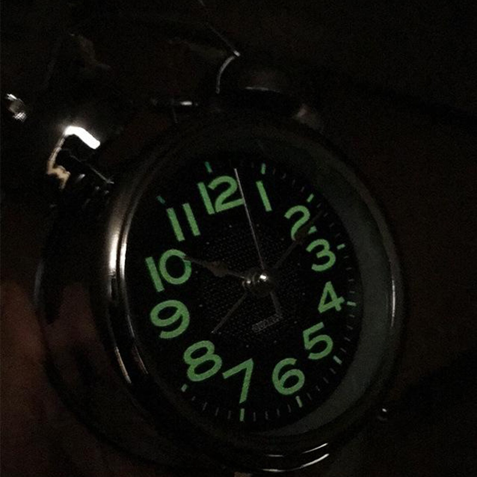 3inch Classic Analog Twin Bell Alarm Clock with Night Light, Large Number,