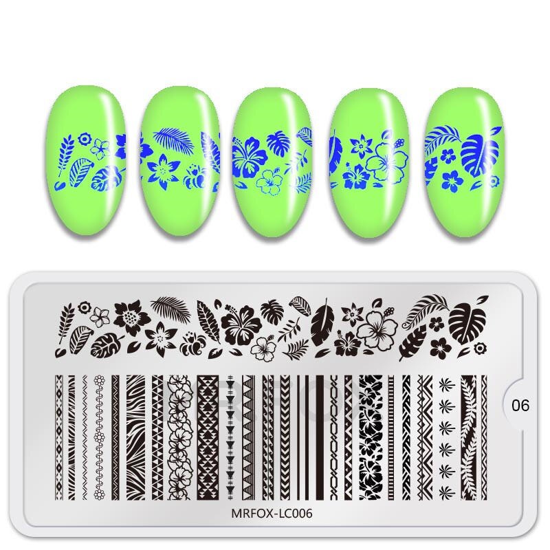 1pc negle stempling plader forårsblomster mønster billede stempling print negle art skabeloner gør det selv manicure stencils stempel værktøj: 06