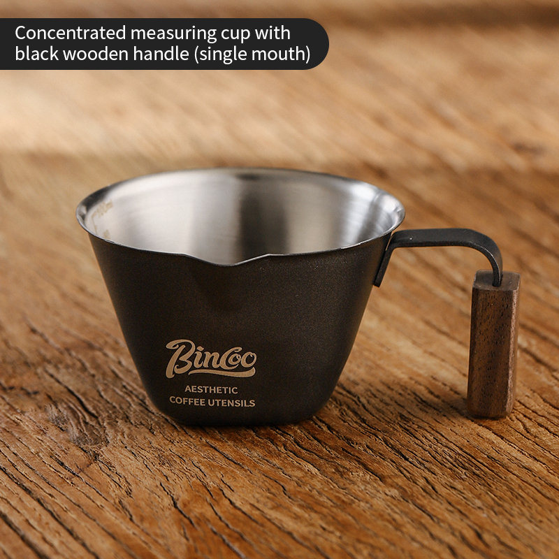 Taza medidora de café expreso con mango de escala, taza medidora de café de acero inoxidable, accesorio medidor de cocina para el hogar: Caqui oscuro