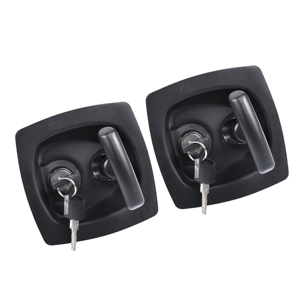 2 pack of Black Submerged Folding T Lock / Handle (Trailer Tool Box) T Carbon