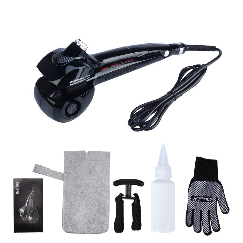 Rizador de pelo automático con pulverizador de vapor, rizador de pelo Digital LED, rizador de pelo de cerámica con ondas profundas, herramienta de estilismo de salón S42: HS260H-EU