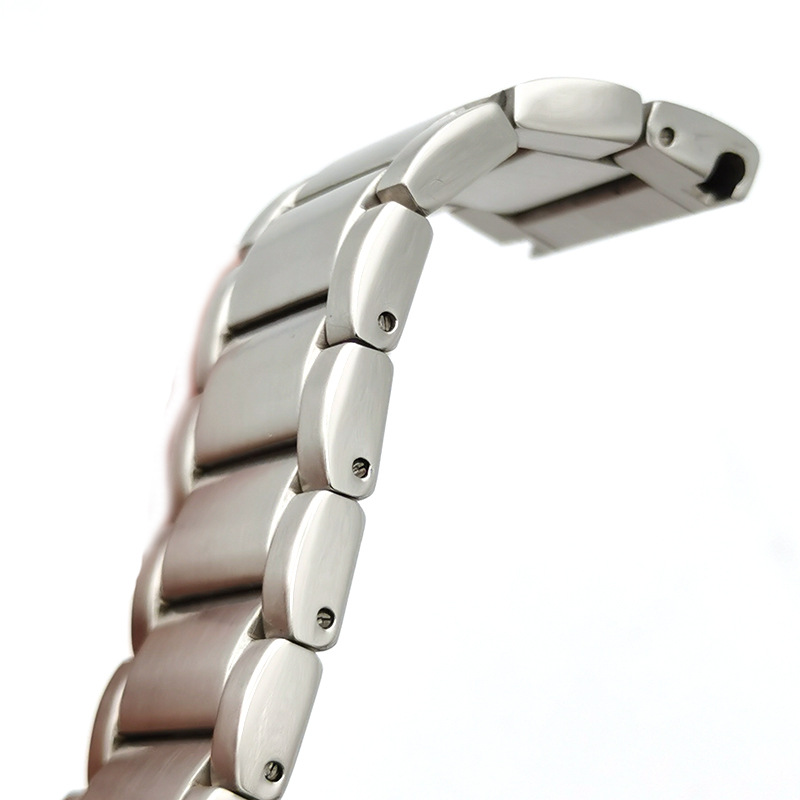 22mm 24mm 26mm 28mm Massives Edelstahl-Uhrenarmband Faltschließe Armband Universal-Armband Uhrenzubehör für Fossil
