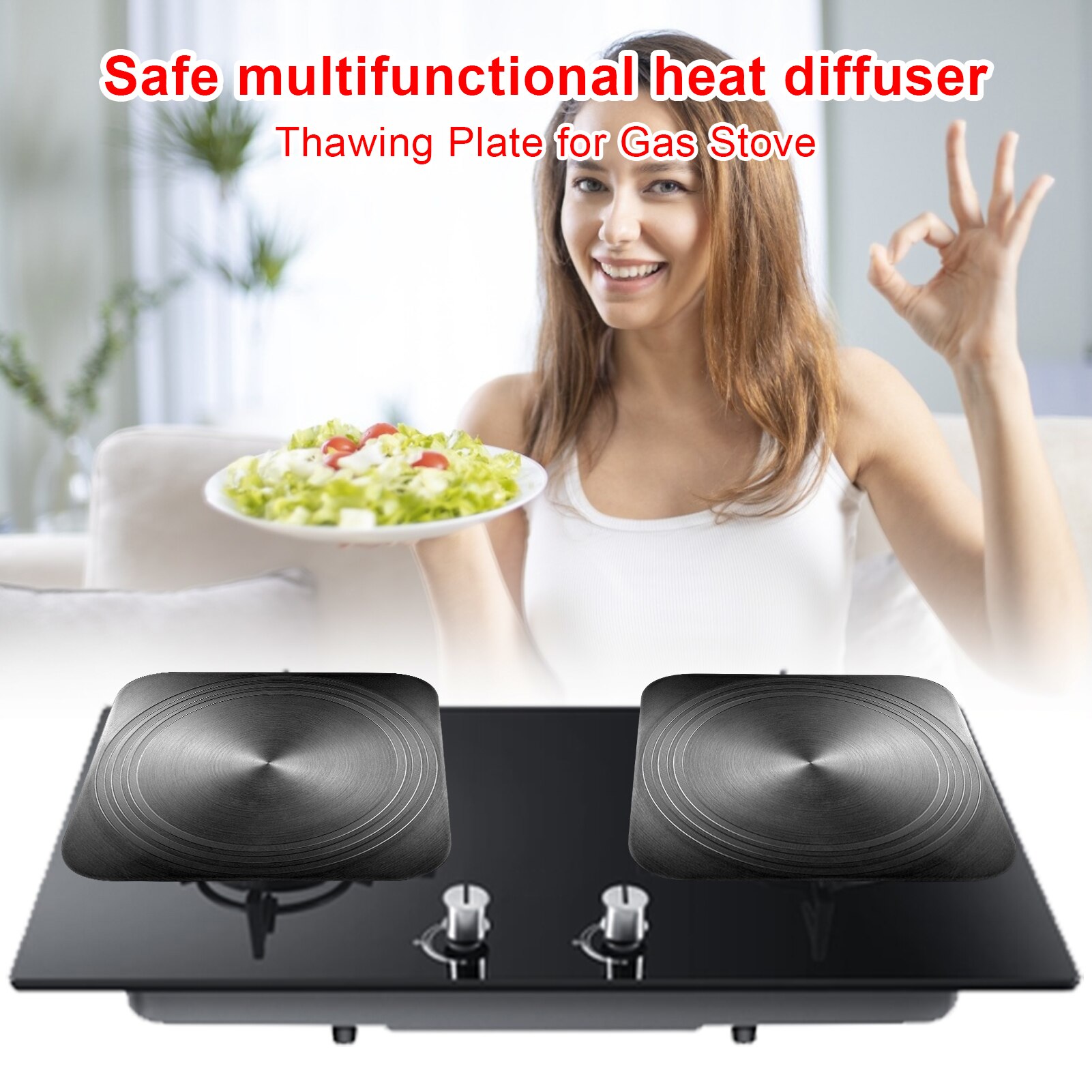 Lurrose Gietijzer Warmte Diffuser Plaat voor Elektrische Gasfornuis Glas Inductie Kookplaat Warmte Diffuser Koken Inductie Adapter Kookplaat Ring Plaat