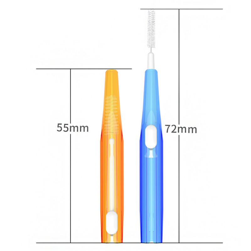 60Pcs 0.6-1.5Mm Rager Schoonmaken Tussen Tanden Push-Pull Escova Verwijdert Voedsel En Plaque Beter tanden Mondhygiëne Tool
