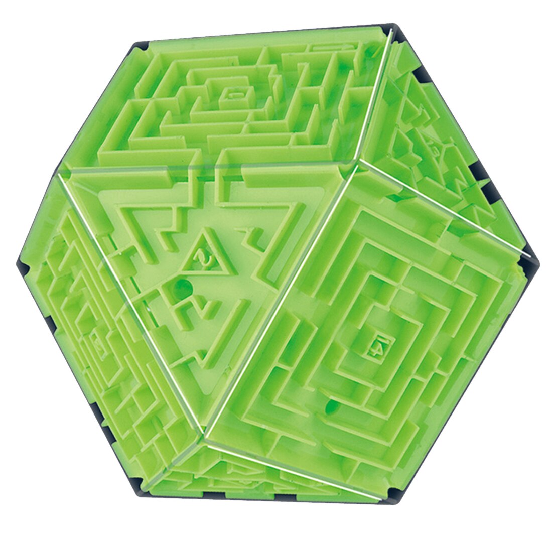3d labyrint terning intelligent legetøj labyrint bold legetøj labyrint boldspil læring pædagogisk legetøj tetraeder kunst farverig l: Grøn