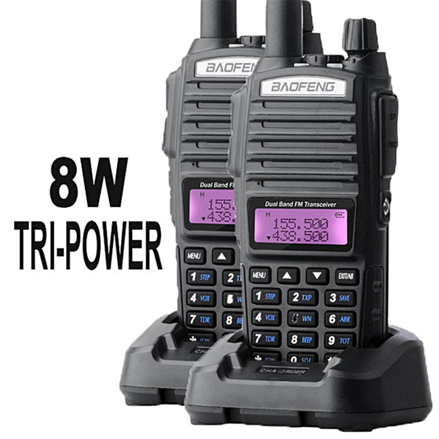 トランシーバー 5 ワット 8 ワットデュアルバンド 10 キロ Baofeng UV-82 FM トランシーバポータブル CB アマチュア無線 128CH VHF /UHF UV 82 双方向ラジオ 2800mAh