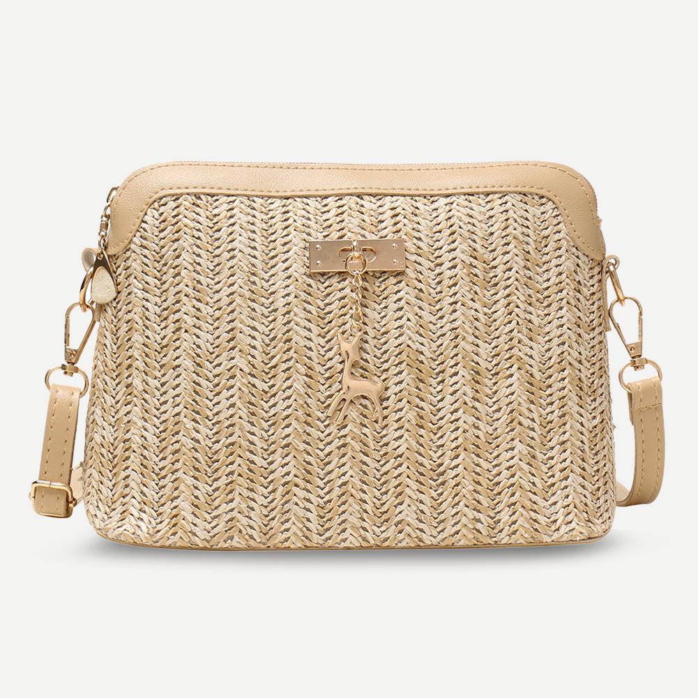 Zomer Stro Tassen Voor Vrouwen Geweven Kwastje Strand Schoudertas Vrouwelijke Raffia Rotan Crossbody Tas Toevallige Reizen Tassen: Style2 Light Brown