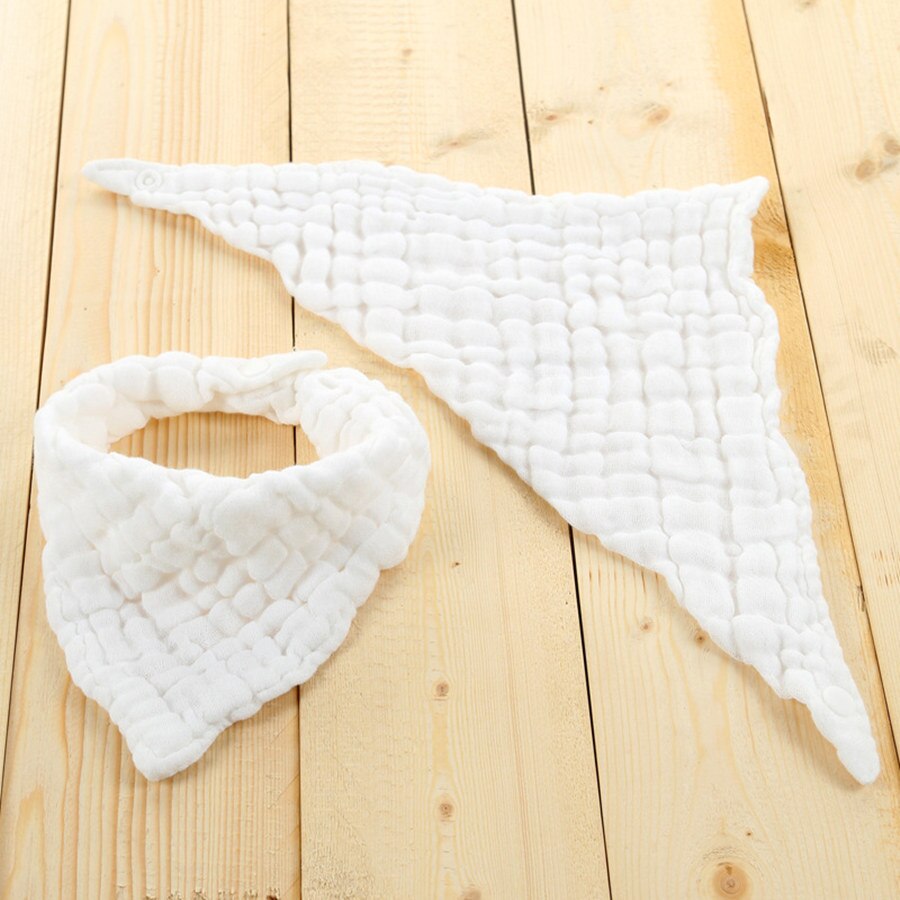 2 teile/los Baby Lätzchen 100% Baumwolle Baby Bib Solide Dreieck Schal Kleinkind Infant Spucktücher Speichel Handtuch lätzchen: White 2pc