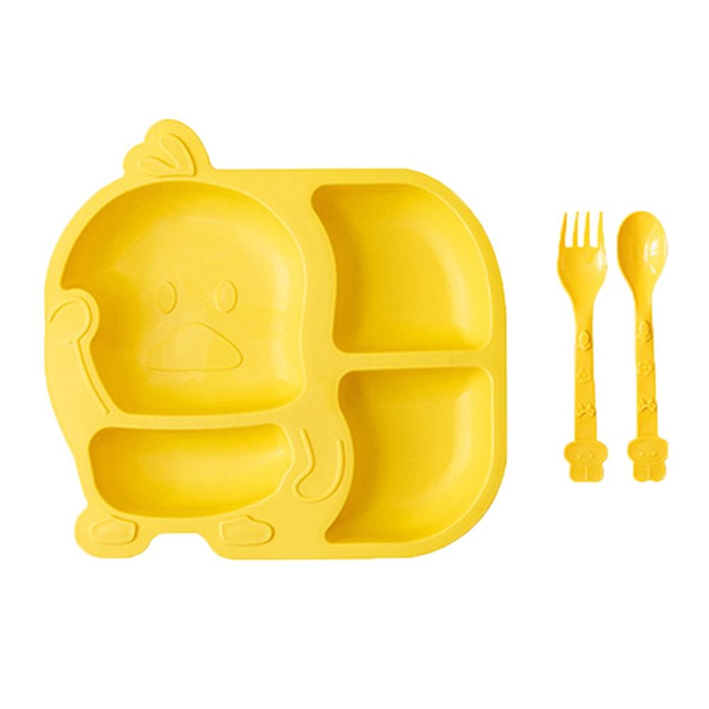 Baby Divided Plate Portable Non Slip Child Feeding Plate For Children Babies Children's plate SET #T