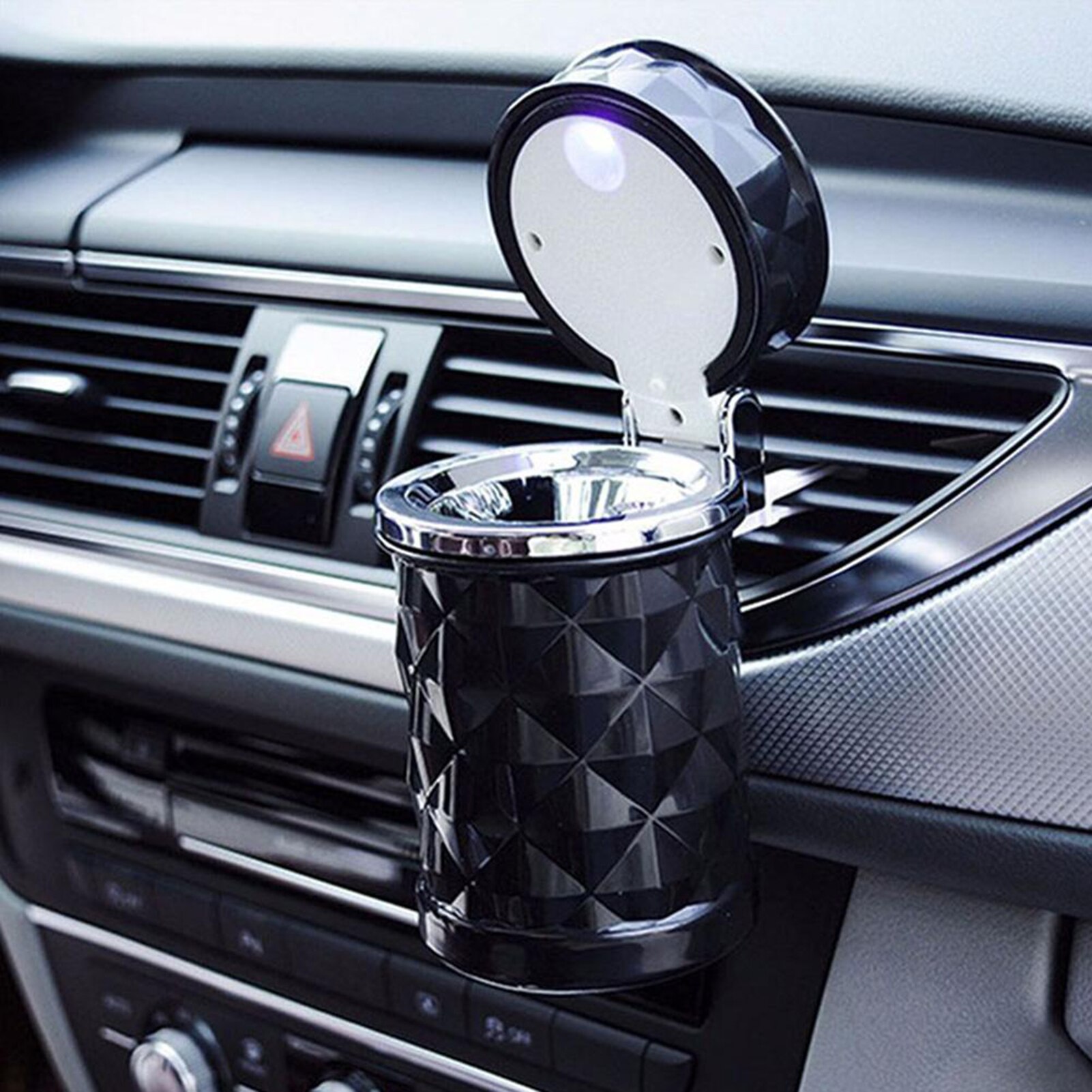 Cenicero portátil para coche, soporte de cilindro con indicador LED, suministros para coche, Universal, accesorios de estilismo para coche, Interior, 1 ud.