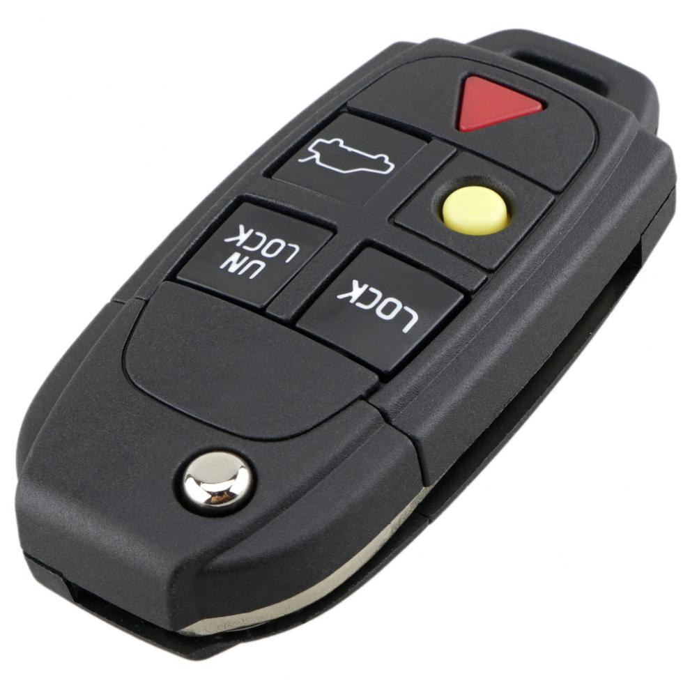 5 Buttons Flip Remote Key Case FOB Replacement Fit for VOLVO S60 S80 V70 XC70 XC90
