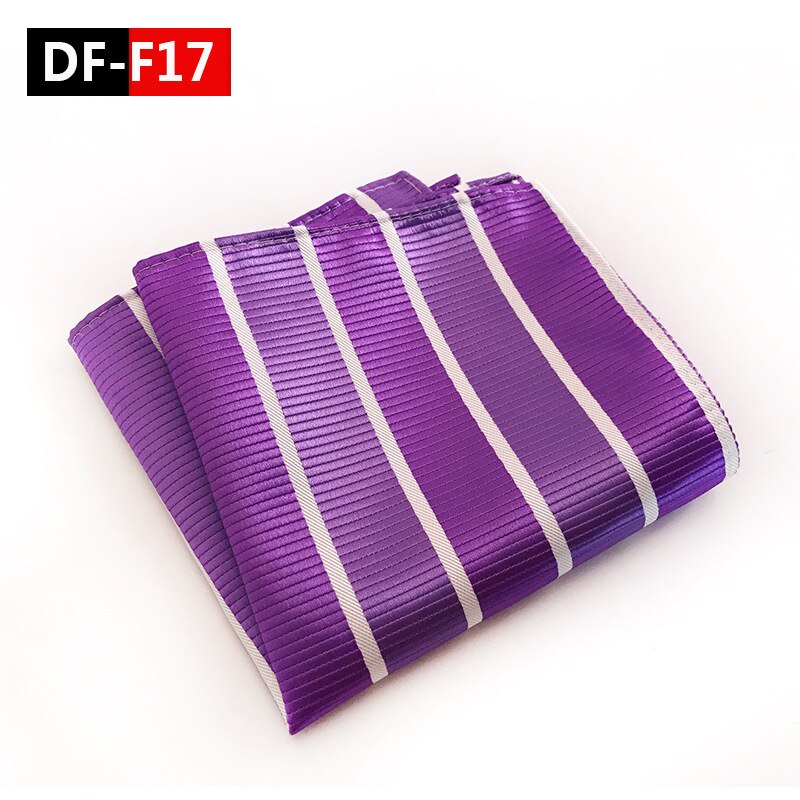 20 Style Luxury Striped Men Pocket Square Hanky Classic Wedding Party Handkerchief Soft Silk Vintage Hankies Chest Towel: DF-F17